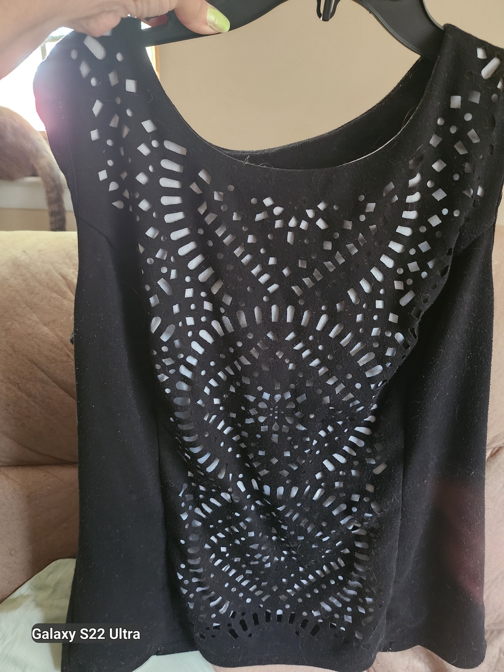 Worthington Black Laser-Cut Sleeveless Camisole